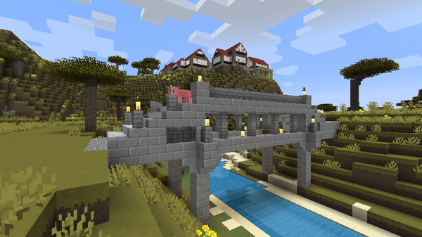 Minecraftで 石の橋