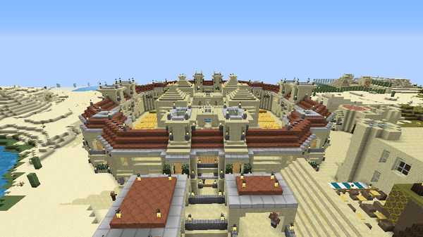 Minecraftで 改造村の壁改築終了